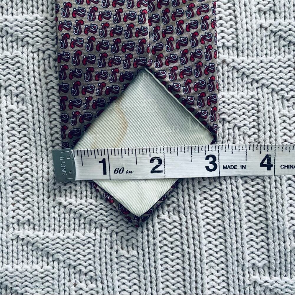 Vintage Christian Dior maroon pattern tie - Picture 4 of 6